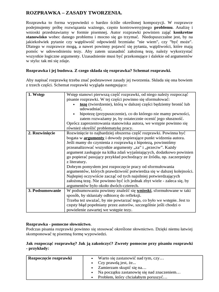 Rozprawka | PDF
