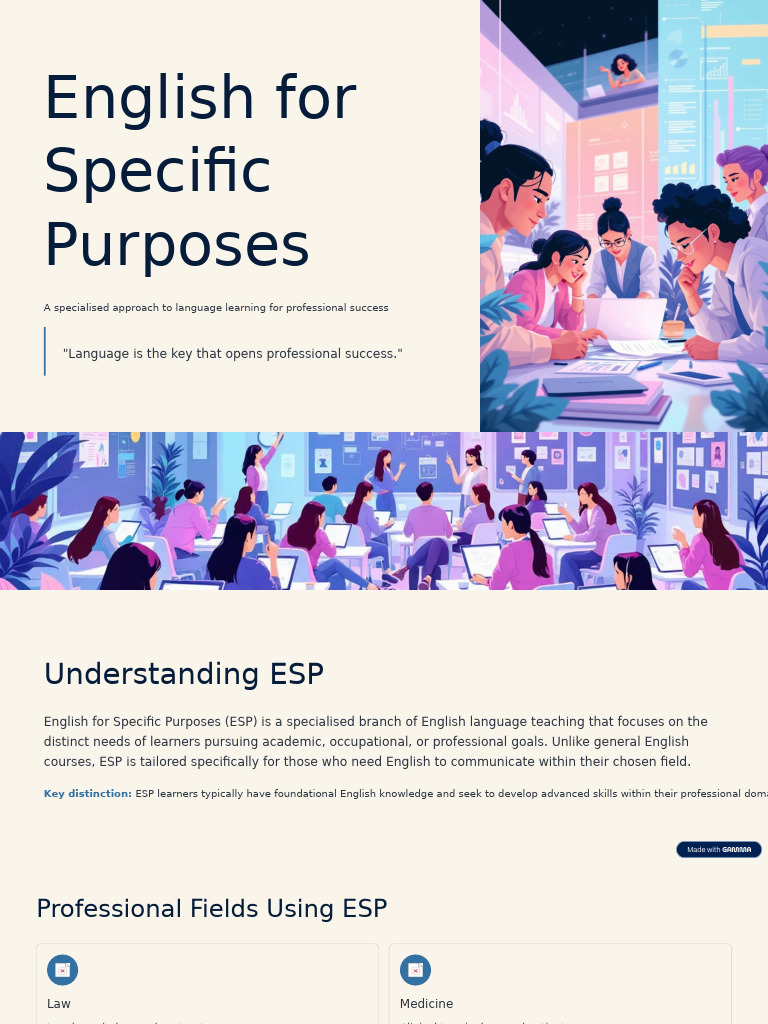 English for Specific Purposes Overview | PDF | Learning | English Language