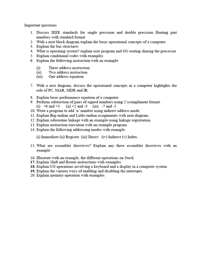 Important Questions | PDF