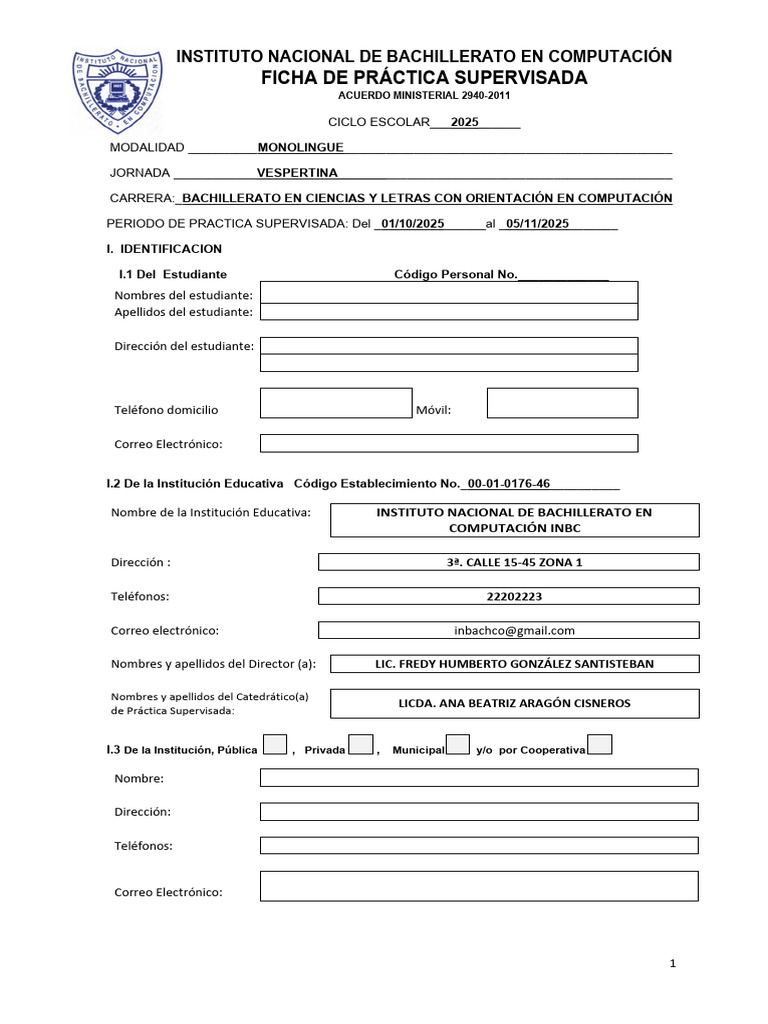 Ficha Practica Inbc 2025 | PDF