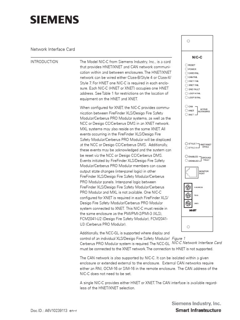 Siemens NIC-C Network Interface Card Guide | PDF | Computer Engineering ...