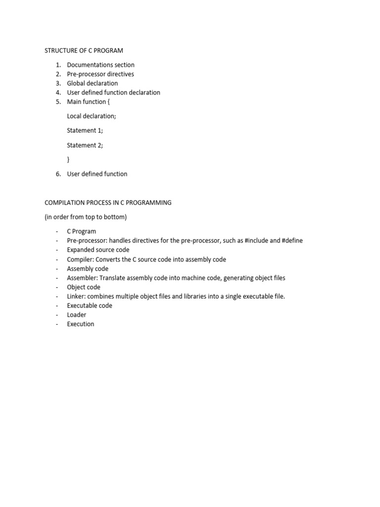 C Program Structure and Compilation Process | PDF