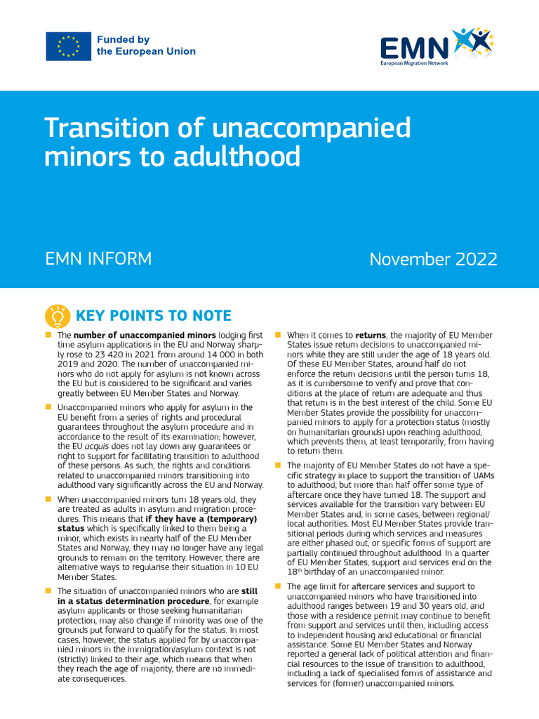 EMN INFORM Transition-minors-Adulthood Final | PDF | Human Life Stages ...