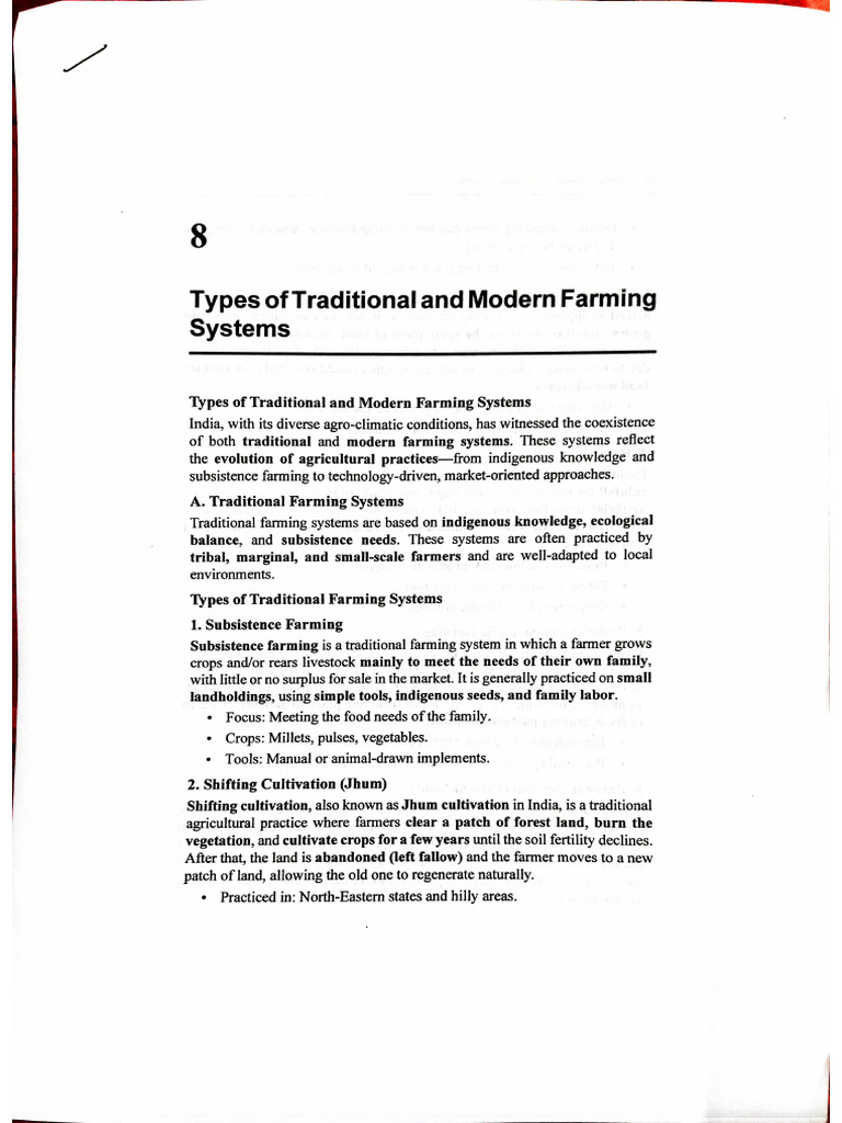 Types of Traditional and Modern Farming Systems | PDF