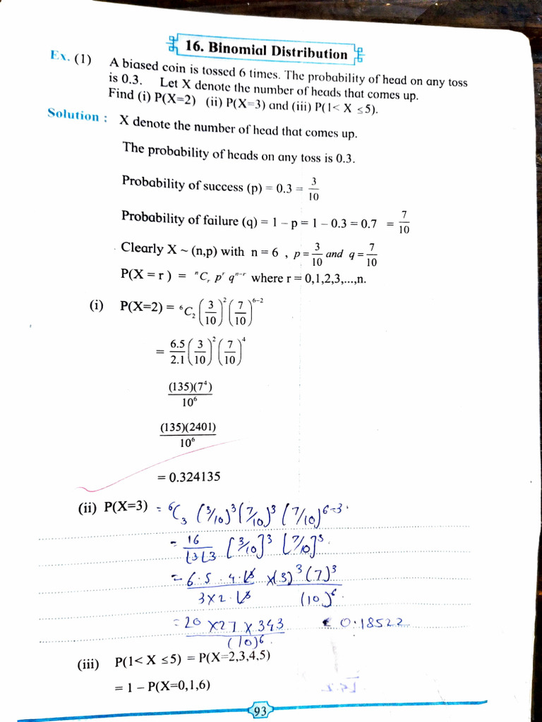 Binomial Distribution Probability Calculations | PDF | Probability ...