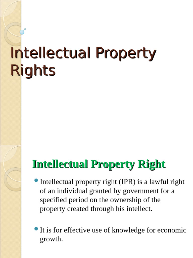 Understanding Intellectual Property Rights | PDF | Intellectual ...