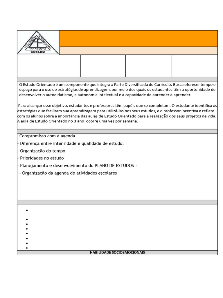 Guia de Estudo Orientado 3º Ano | PDF | Aprendizado | Lição