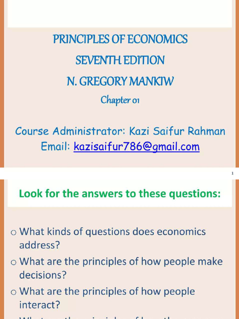 Microeconomics Chapter 01 | PDF