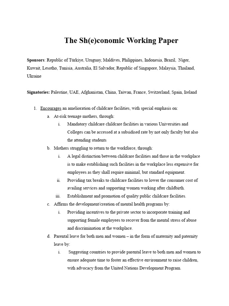 Enhancing Women's Economic Empowerment | PDF | Parental Leave | Child Care