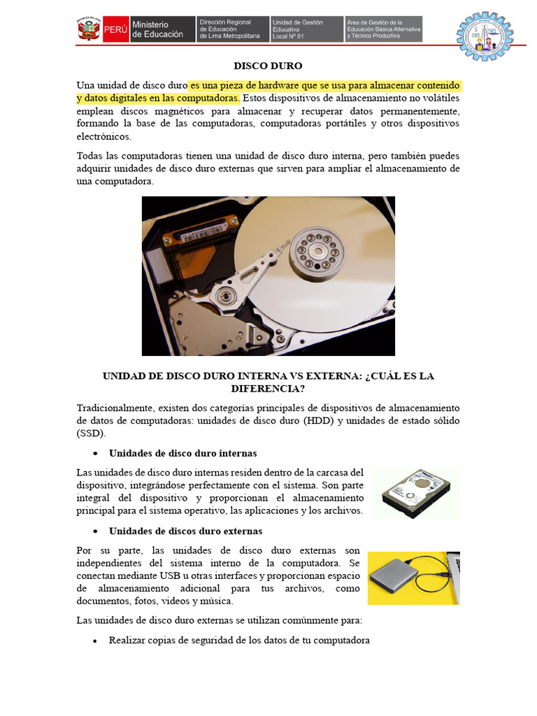 Disco Duro Info | PDF | Disco duro | Almacenamiento de datos de la ...