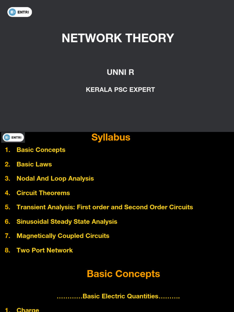 Network Theory Concepts and Analysis | PDF