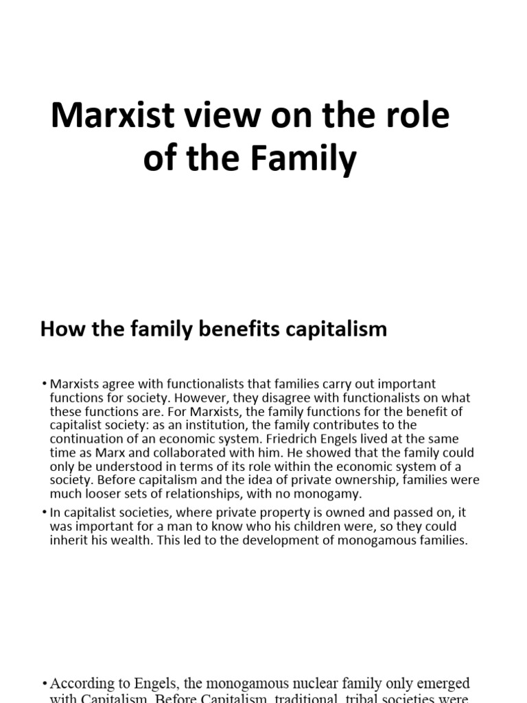 Marxist Perspective on Family's Role in Capitalism | PDF | Marxism ...