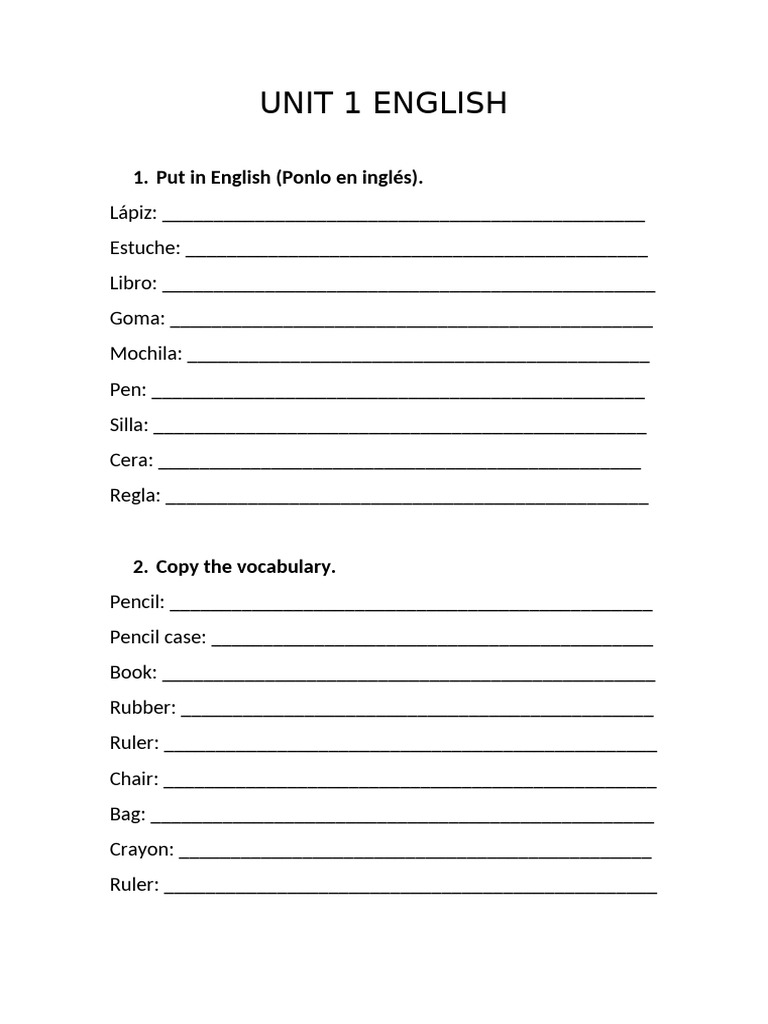 Unit 1 English | PDF