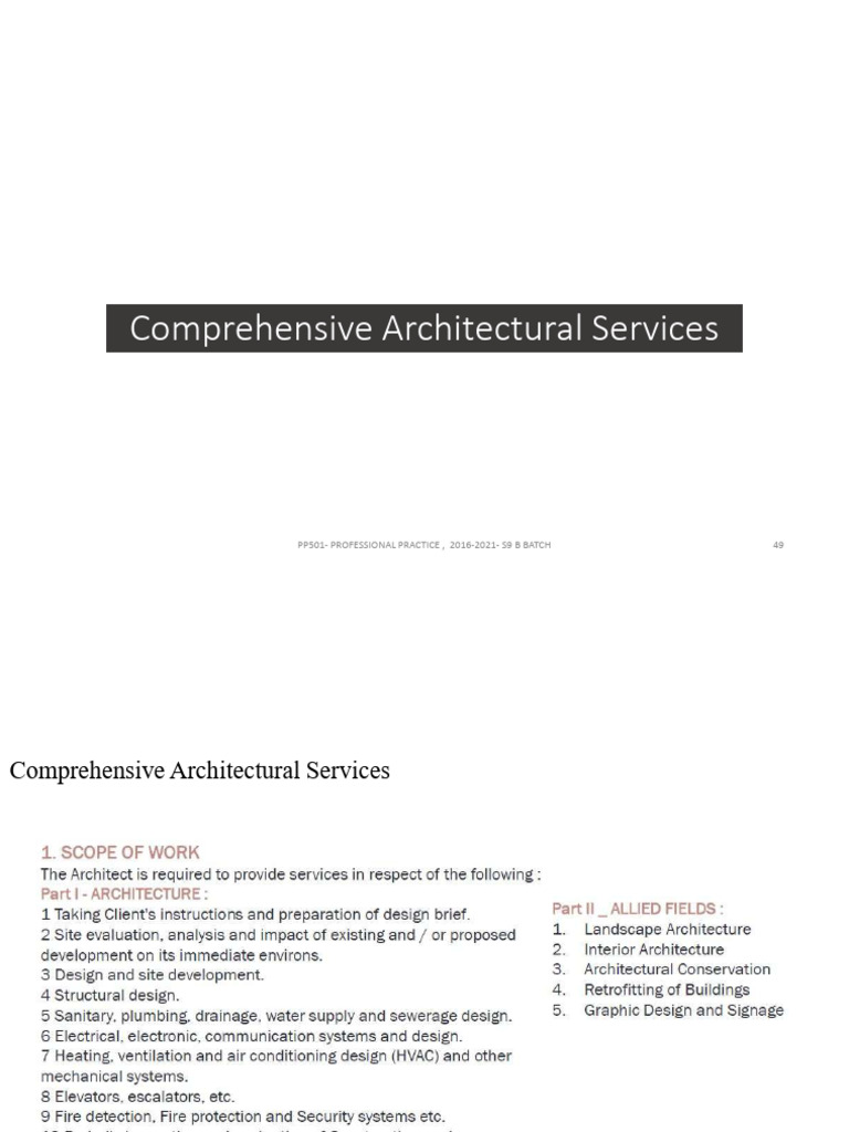 Comprehensive Architectural Services Guide | PDF