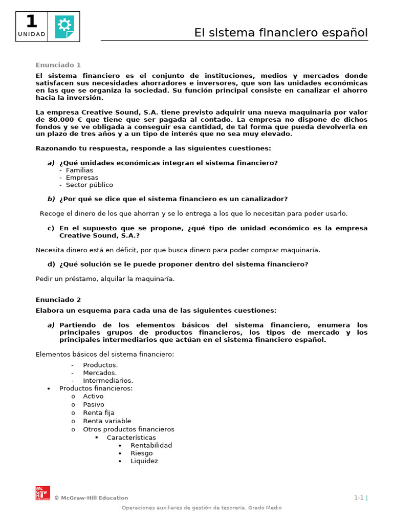 Estructura del Sistema Financiero Español | PDF | Bancos | Sistema ...