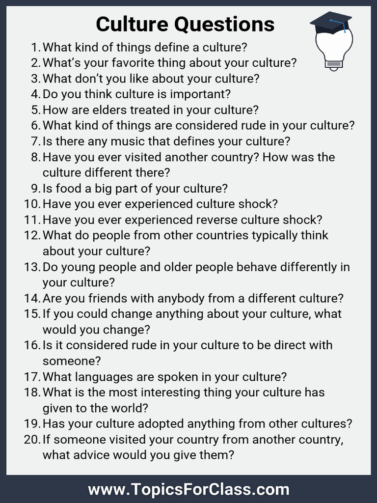 Culture Exploration Questions | PDF