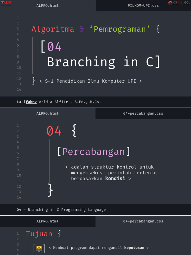 Percabangan dalam Pemrograman C | PDF