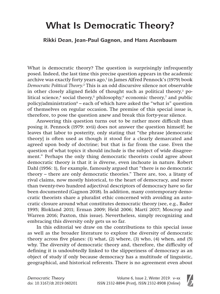 Understanding Democratic Theory Today | PDF | Democracy | Political ...
