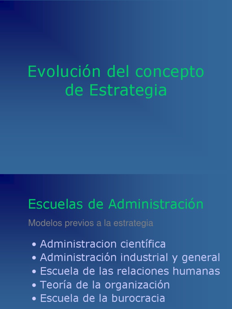 Evolucion de La Estrategia PDF Conceptos psicologicos Business