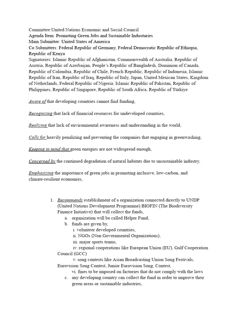 Promoting Green Jobs and Sustainability | PDF | Gross Domestic Product ...