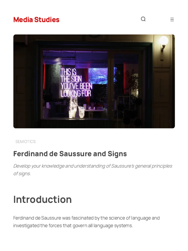 Understanding Saussure's Sign Theory | PDF | Semantics | Linguistics