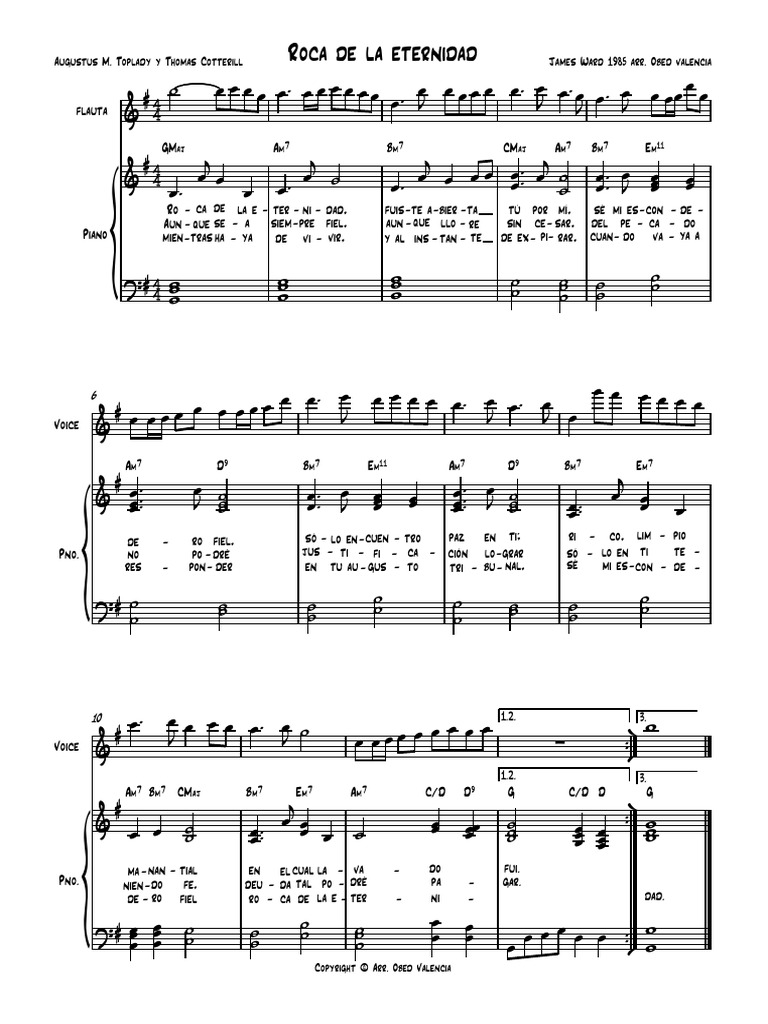 Roca de la Eternidad: Partitura y Arreglo | PDF