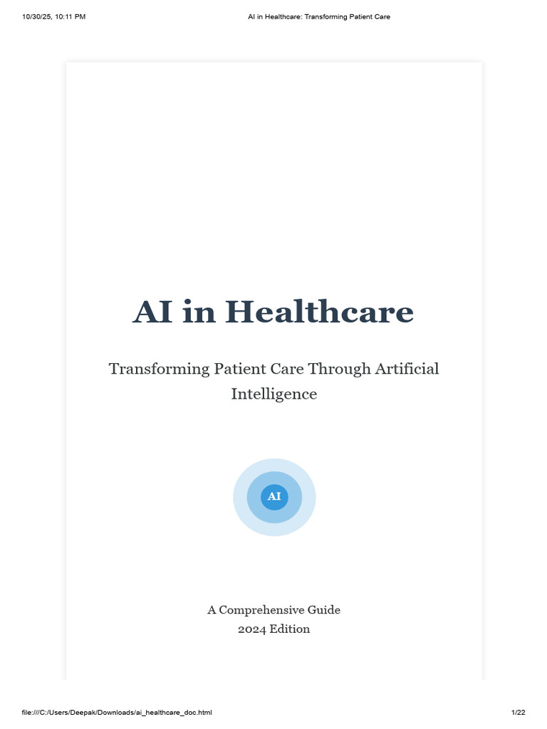 AI in Healthcare_ Transforming Patient Care | PDF | Personalized ...
