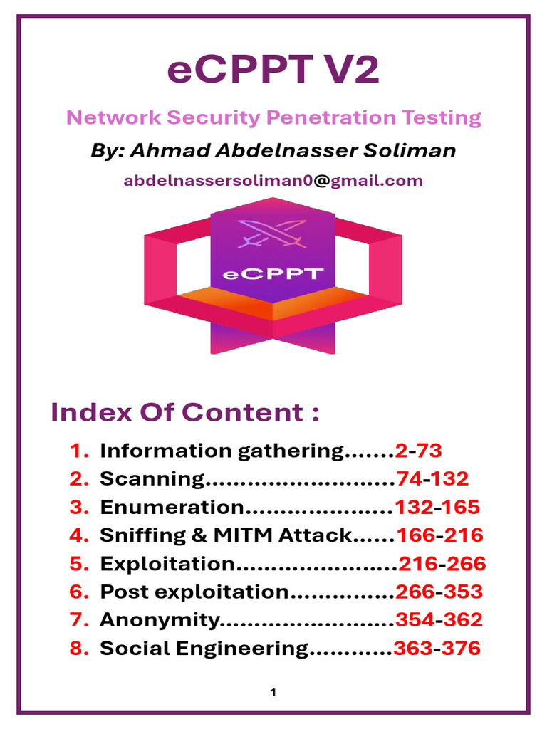 By: Ahmad Abdelnasser Soliman: Network Security Penetration Testing | PDF
