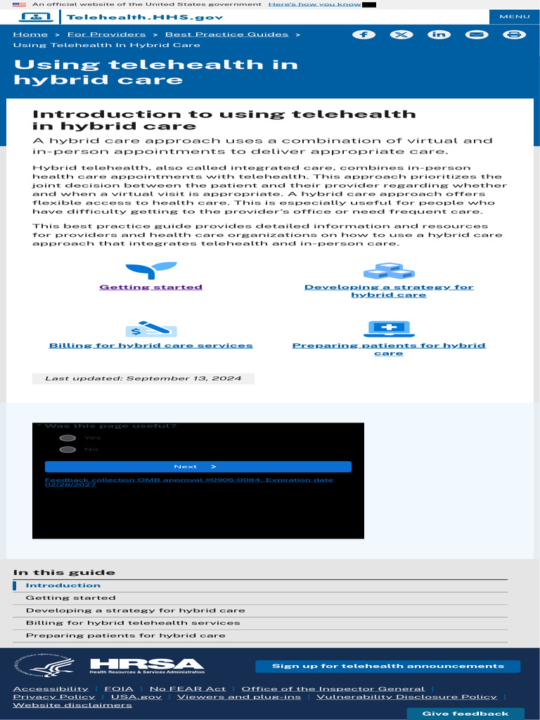 Introduction To Using Telehealth in Hybrid Care - Telehealth - Hhs.gov ...