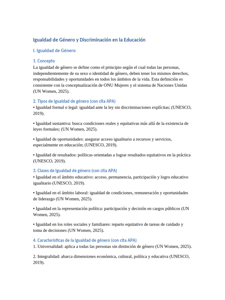 Igualdad de Género en la Educación | PDF | Estudios de género ...