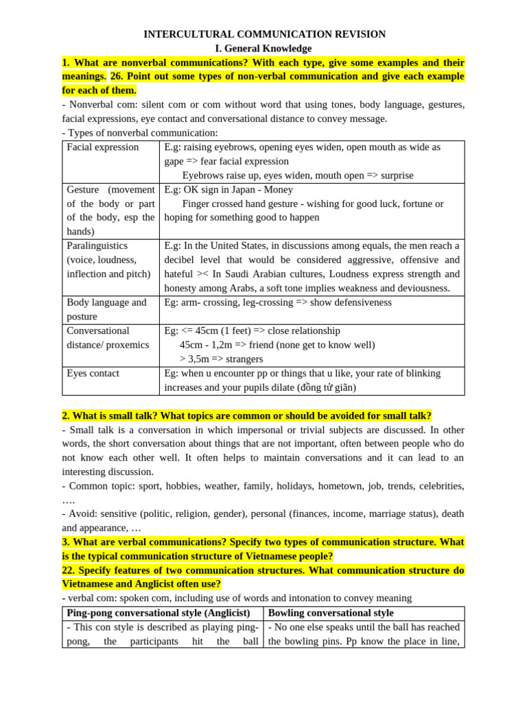 Intercultural Communication Insights | PDF | Nonverbal Communication ...