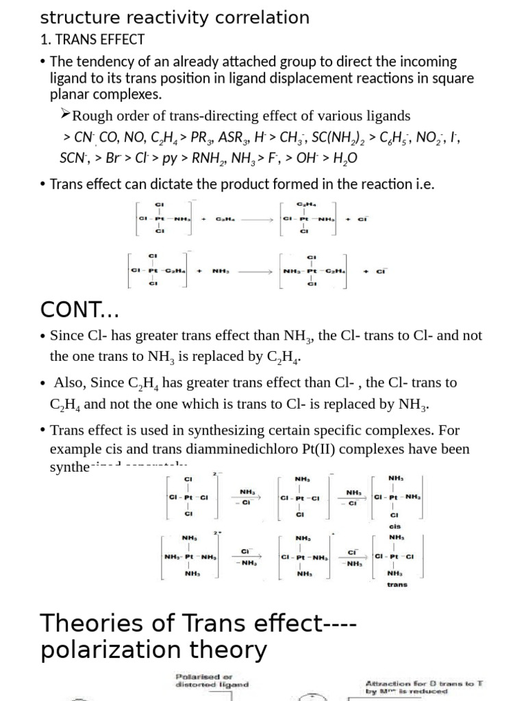 Theories of Trans Effect in Complexes | PDF | Coordination Complex ...