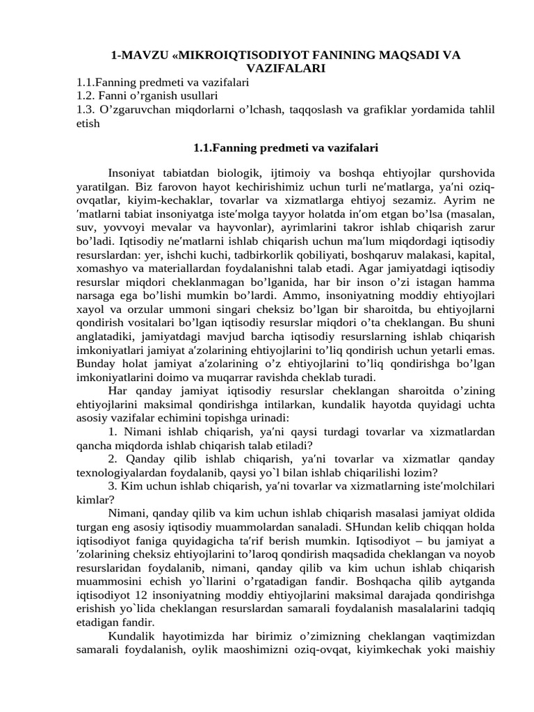 1 Mavzu | PDF