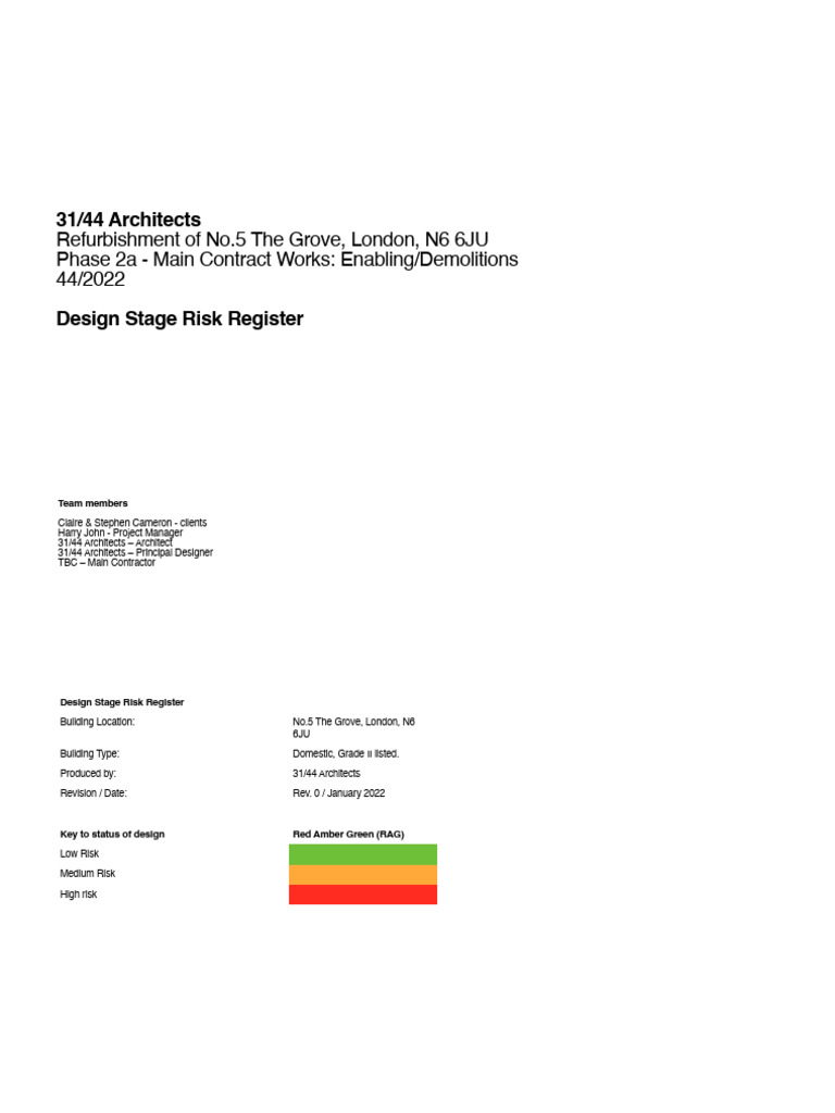 44 - 2022 - GRV - CDM - Risk Register - Phase 2a EnablingDemolition ...