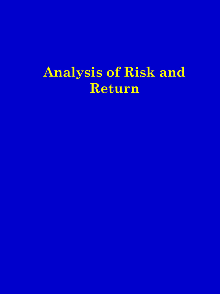 Risk and Return Analysis in Investments | PDF | Financial Risk | Modern ...