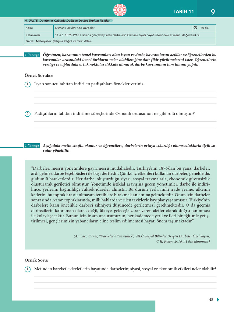 11.4.5. Etkinlik 9 Osmanli Devletinde Darbeler | PDF