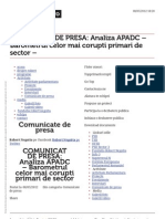 Robertnegoita.ro Comunicat de Presa Analiza Apadc Barometrul Celor Mai Corupti Primari de Sector