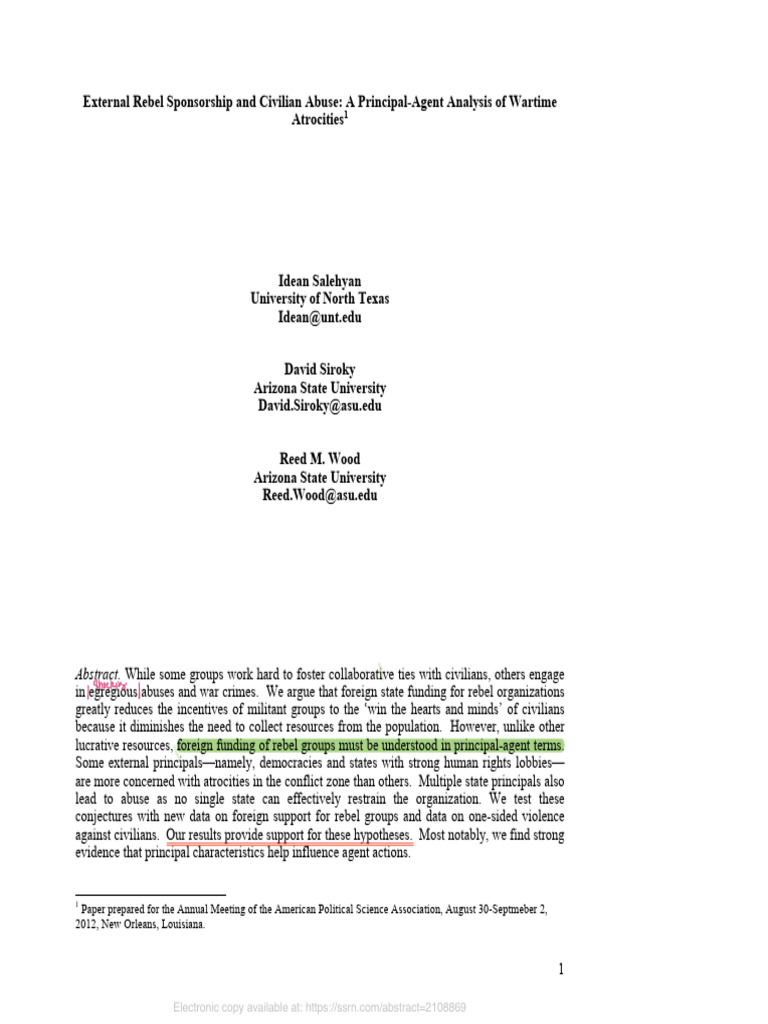 Rebel Funding and Civilian Abuse Analysis | PDF | Insurgency | Civil War