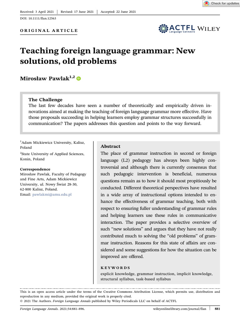 Effective Strategies for Teaching Grammar | PDF | Semantics | Second ...