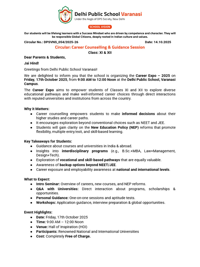 Circular Career Expo Counselling Session 17th Oct 2025.docx Google Docs ...