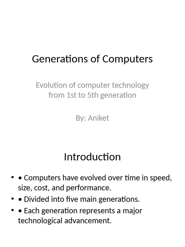 Generations of Computers Presentation | PDF