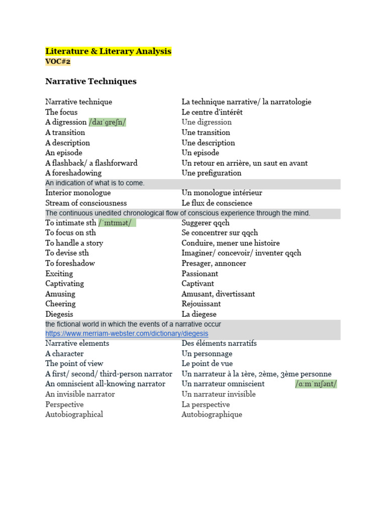 Narrative Techniques in Literature | PDF | Narration | Literary Theory