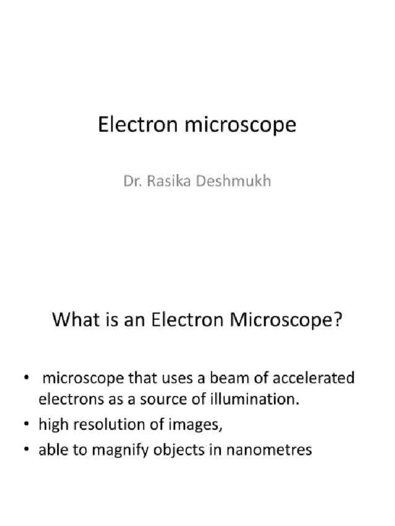 The Electron Microscope | PDF