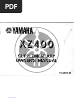 Yamaha XZ400 Owner's Manual Supplement | PDF | Motorcycle | Valve
