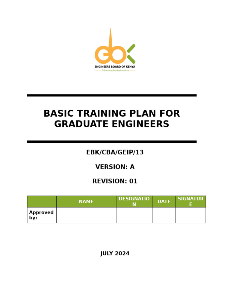 Graduate Engineers Training Plan | PDF | Engineering | Engineer