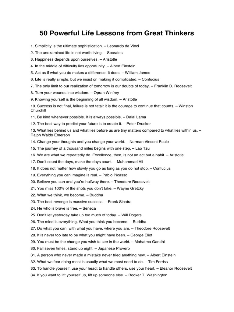 50 Powerful Life Lessons PDF | PDF