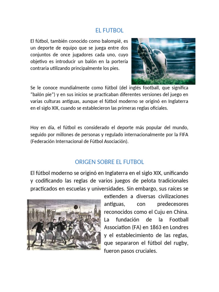 Historia y fundamentos del fútbol | PDF | Asociación de Futbol ...