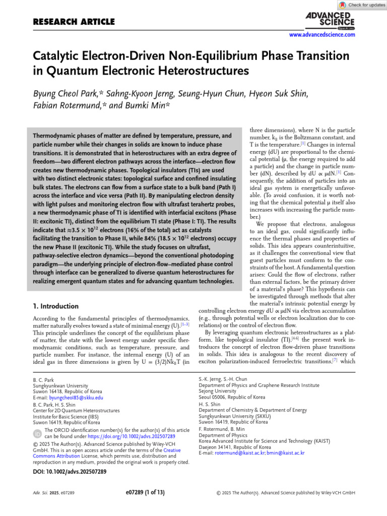 Electron-Driven Phase Transitions in TIs | PDF | Electron | Phase (Matter)