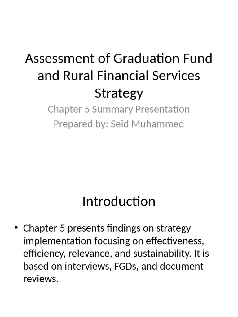 Graduation Fund Strategy Assessment Summary | PDF