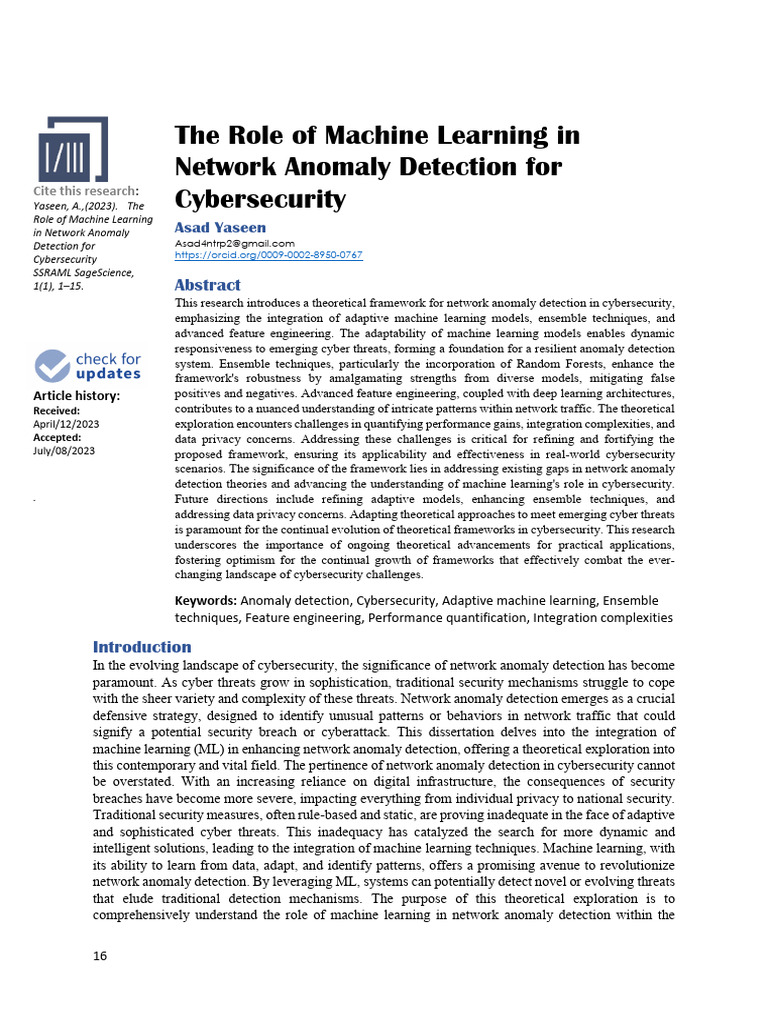 Machine Learning for Network Anomaly Detection | PDF | Machine Learning ...